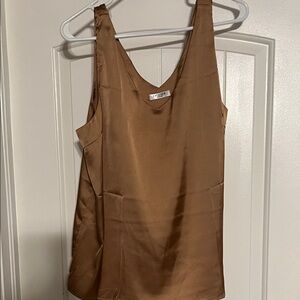 Sleek Gold Satin Tank Top